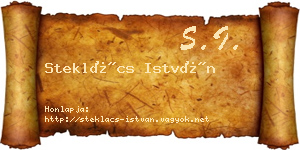 Steklács István névjegykártya