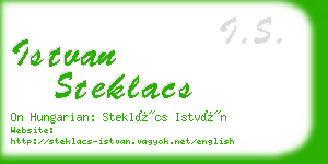 istvan steklacs business card